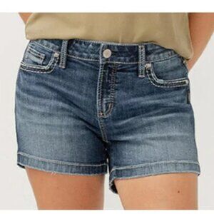 NWT SILVER JEANS Elyse Mid Rise Denim Shorts Size 28